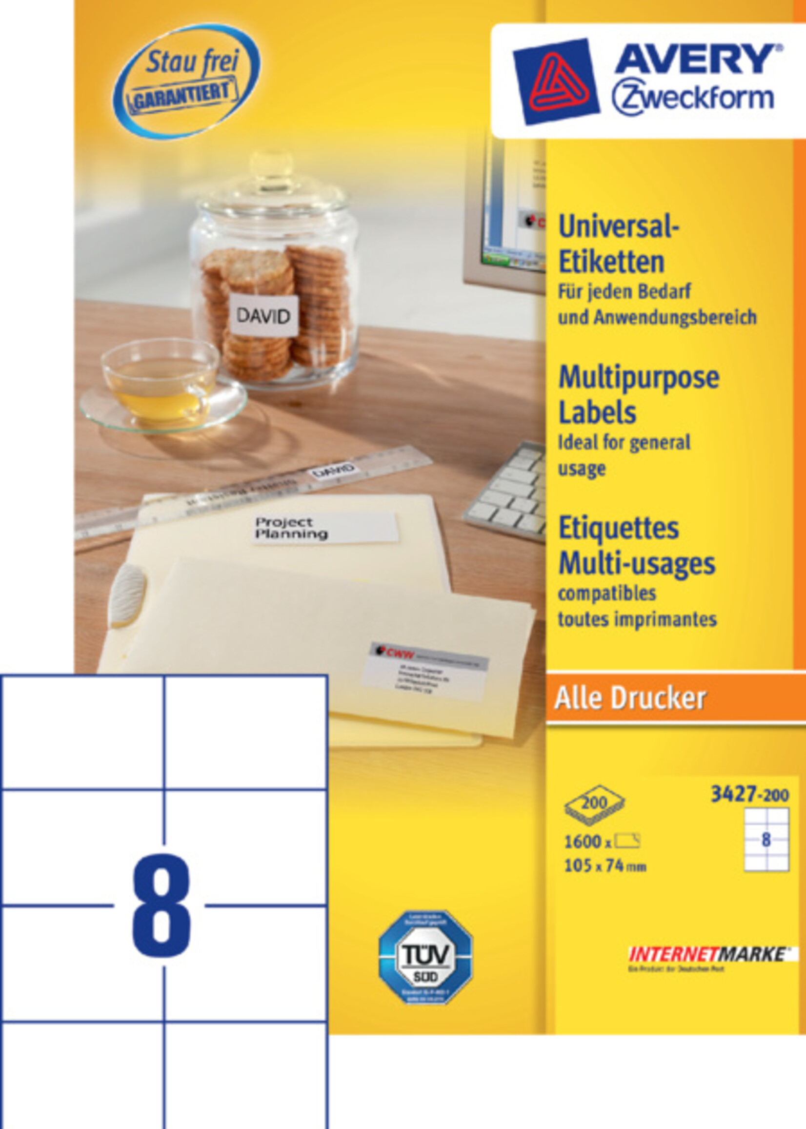 Avery Zweckform Avery Zweckform ETIKET 3427-200 105X74