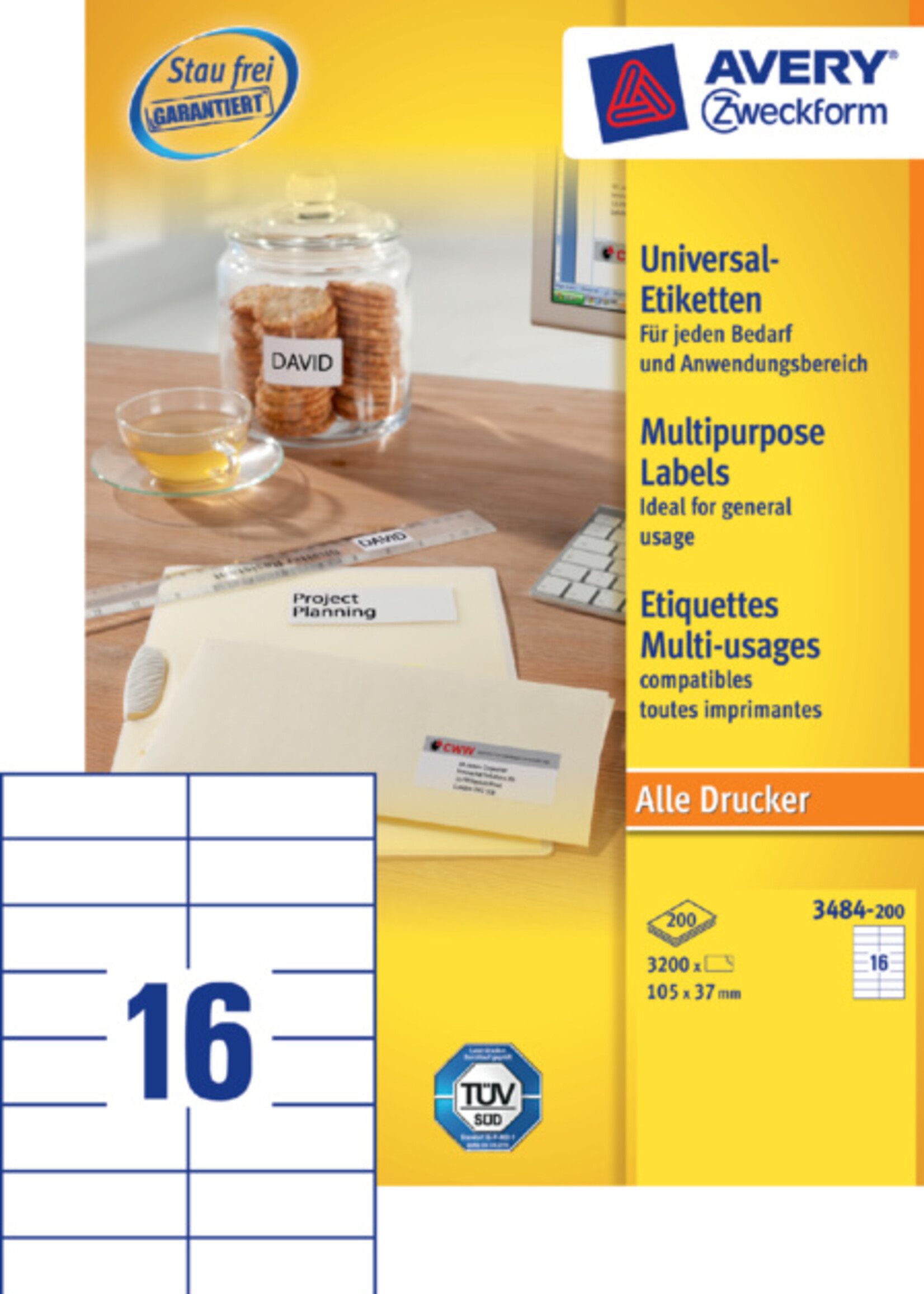 Avery Zweckform Avery Zweckform ETIKET 3484-200 105X37
