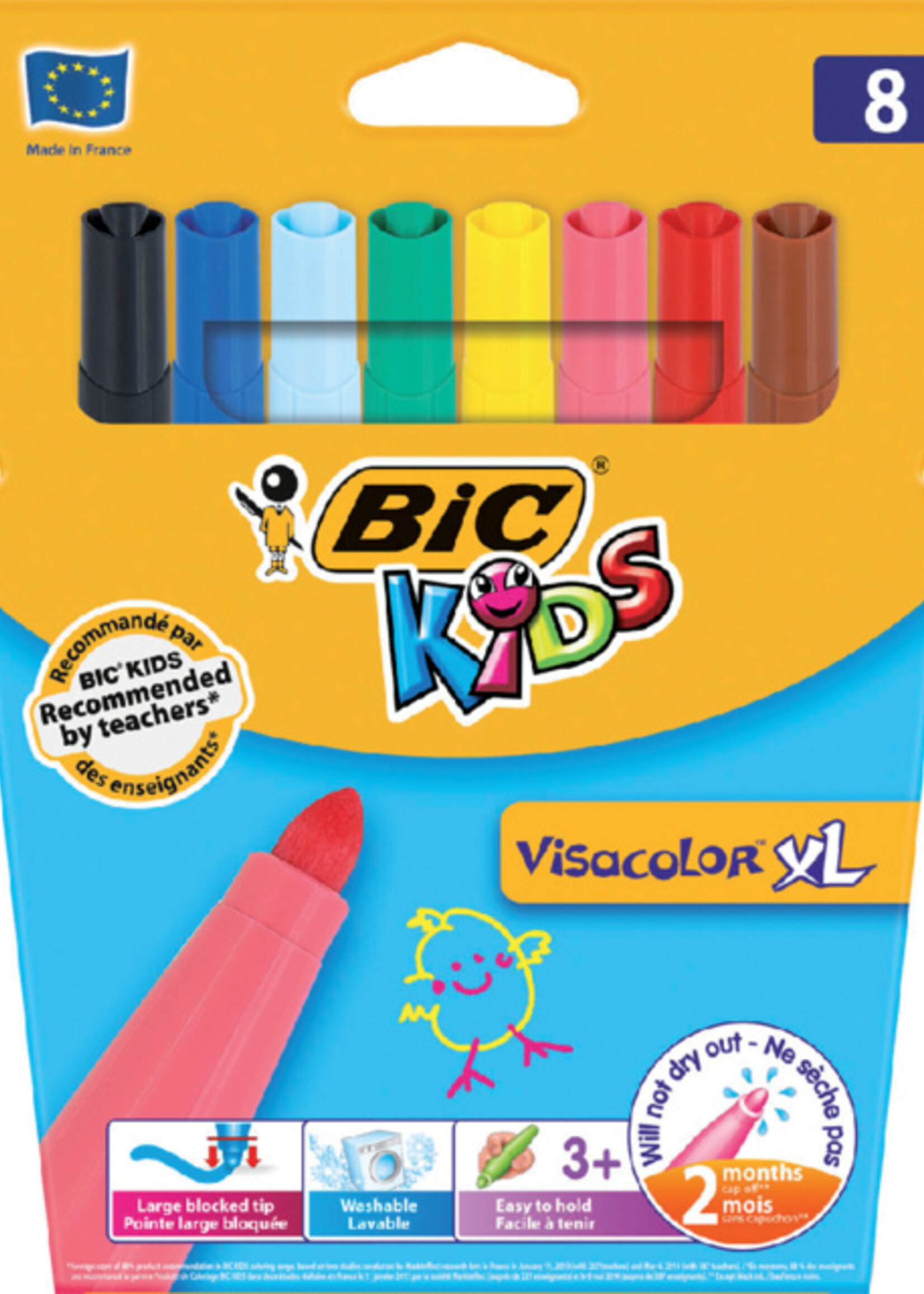 Bickids Bickids KLEURSTIFT VISACOL XL ASS 8STKS