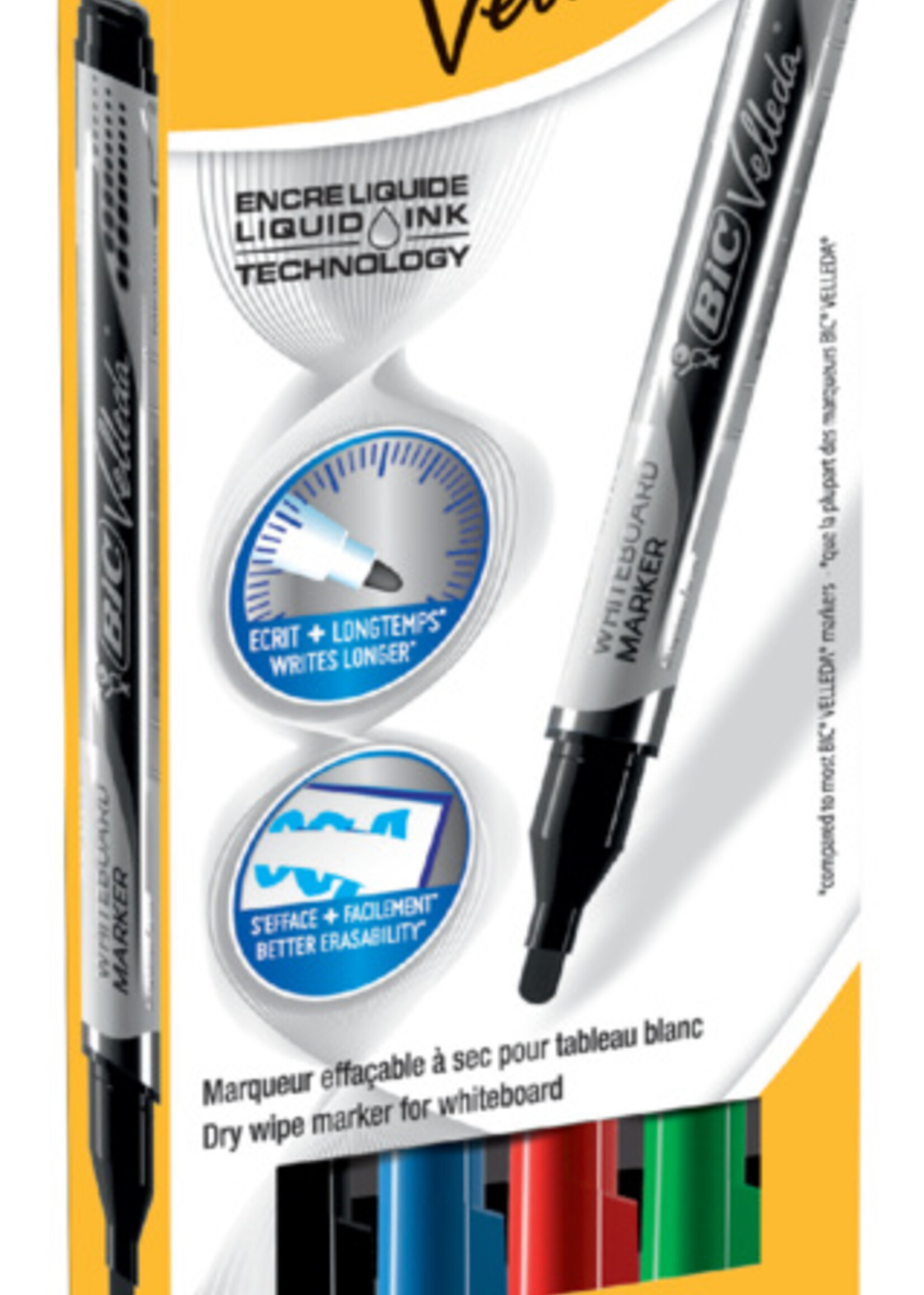 Bic Bic VILTSTIFT VELLEDA ROND ASS 4STKS
