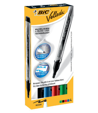 Bic VILTSTIFT VELLEDA ROND ASS 4STKS