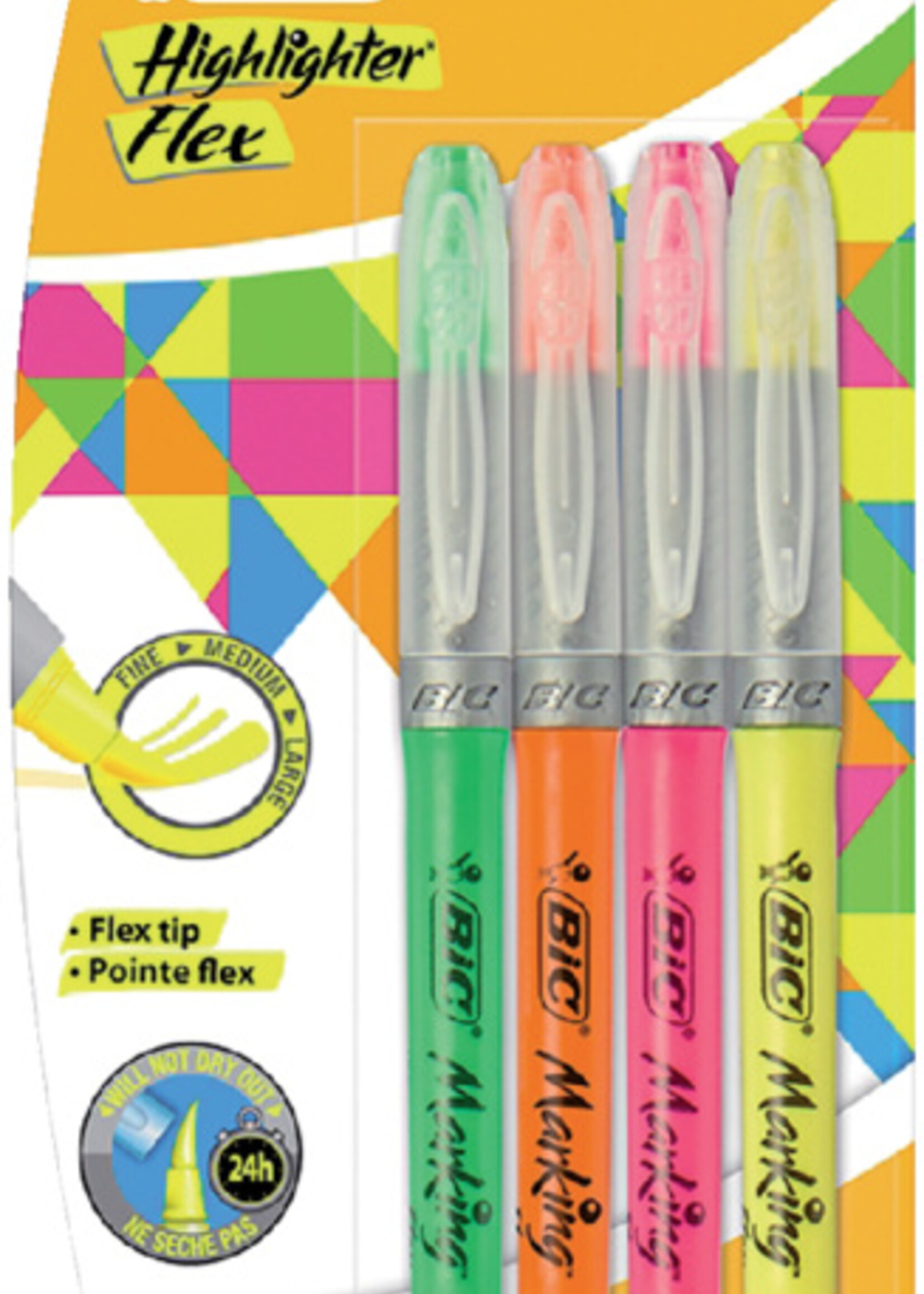 Bic Bic MARKEERSTIFT FLEX ASS 4STKS