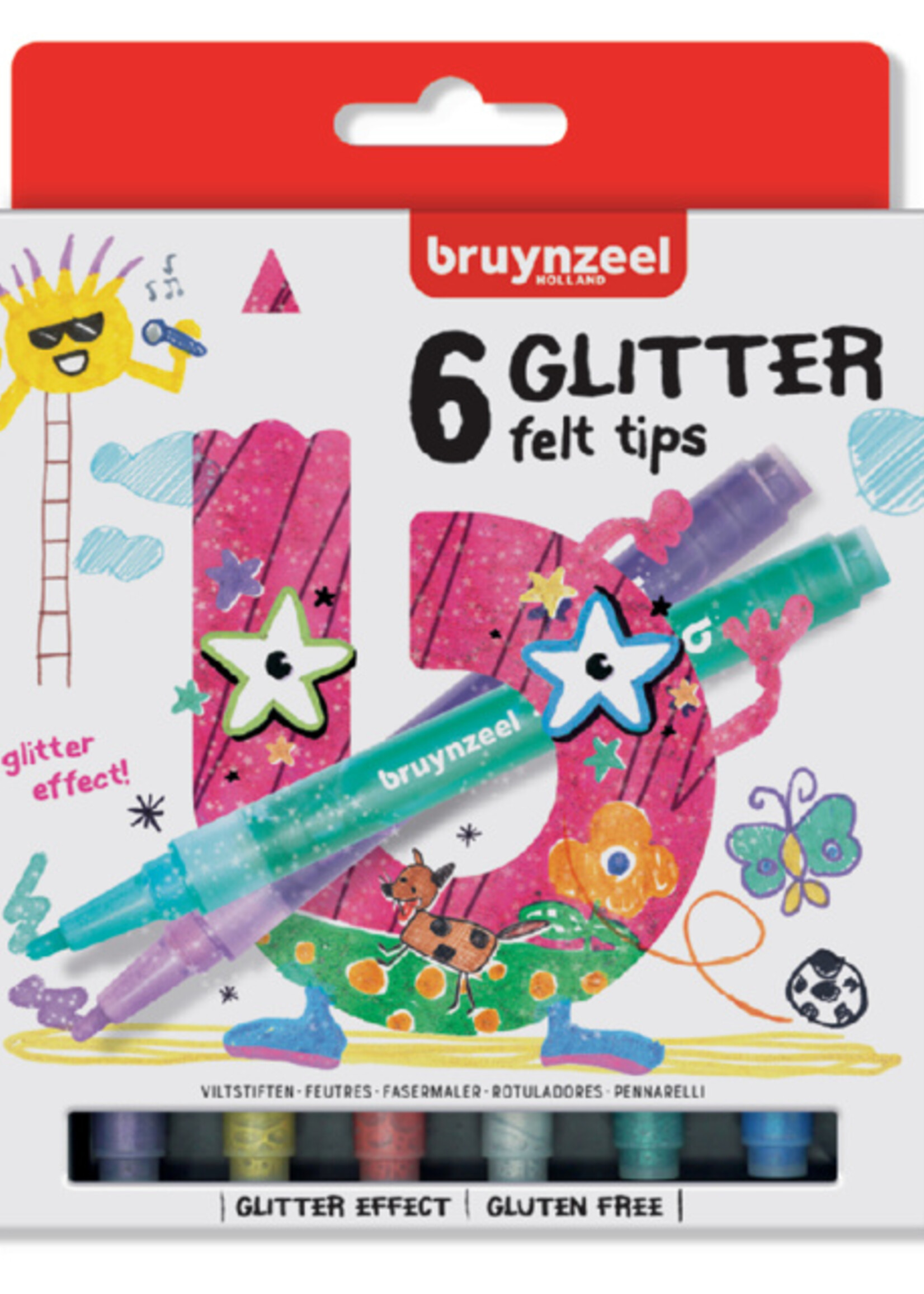Bruynzeel Bruynzeel VILTSTIFT KIDS GLITER ASS 6STKS