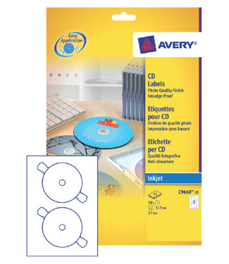 Avery ETIKET CD C9660-25 GL 50STKS