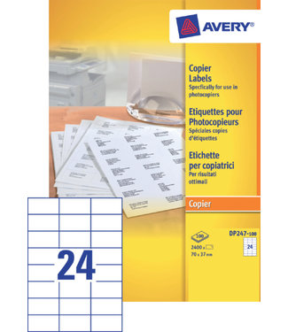 Avery ETIKET DP247-100 70X37 2400STKS