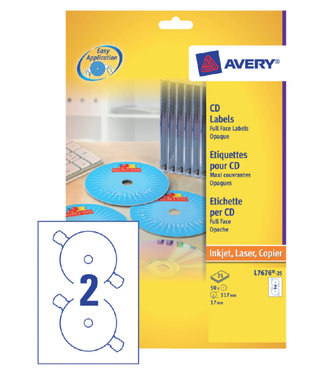 Avery ETIKET CD L7676-25 OPAAK 50STKS