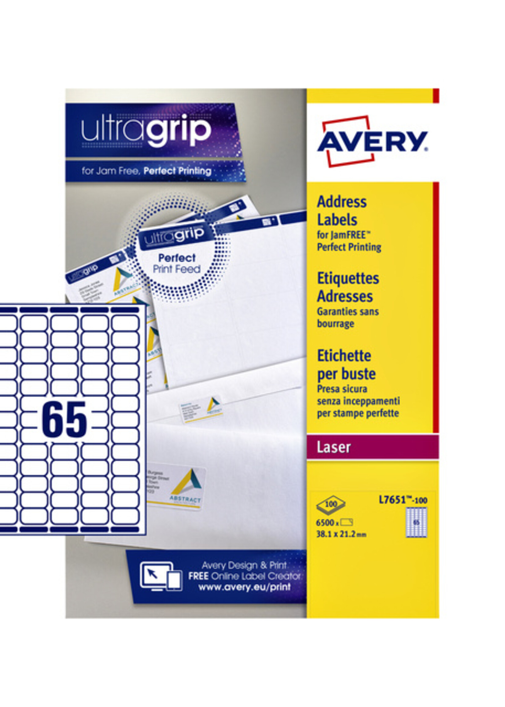Avery Avery ETIKET L7651-100 38.1X21.2 6500STKS