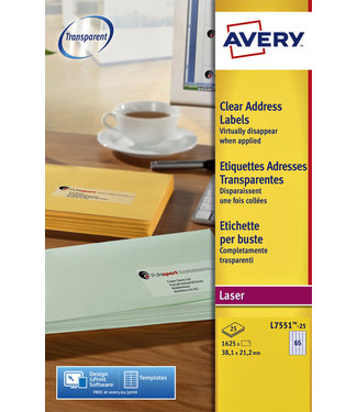 Avery ETIKET L7551-25 38.1X21.1 1625STKS