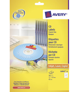 Avery ETIKET CD L6043-25 50STKS