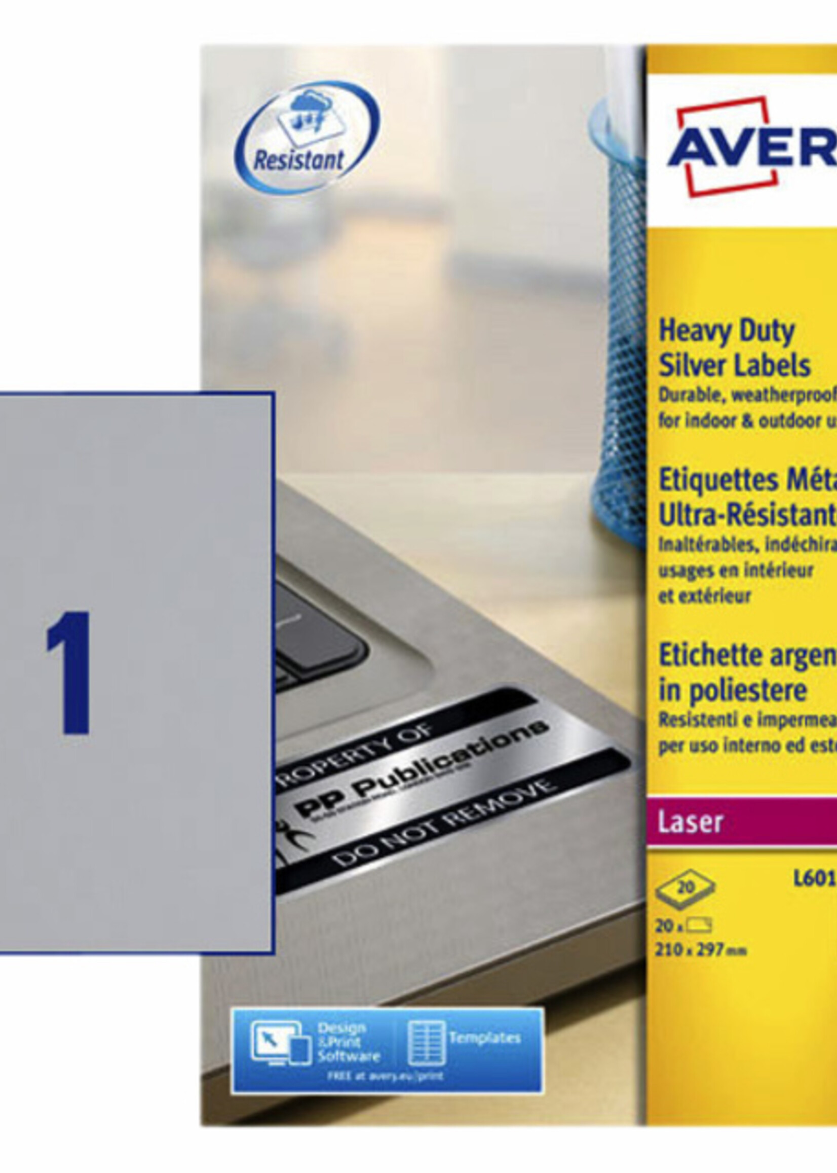 Avery Avery ETIKET L6013-20 210X297 20STKS