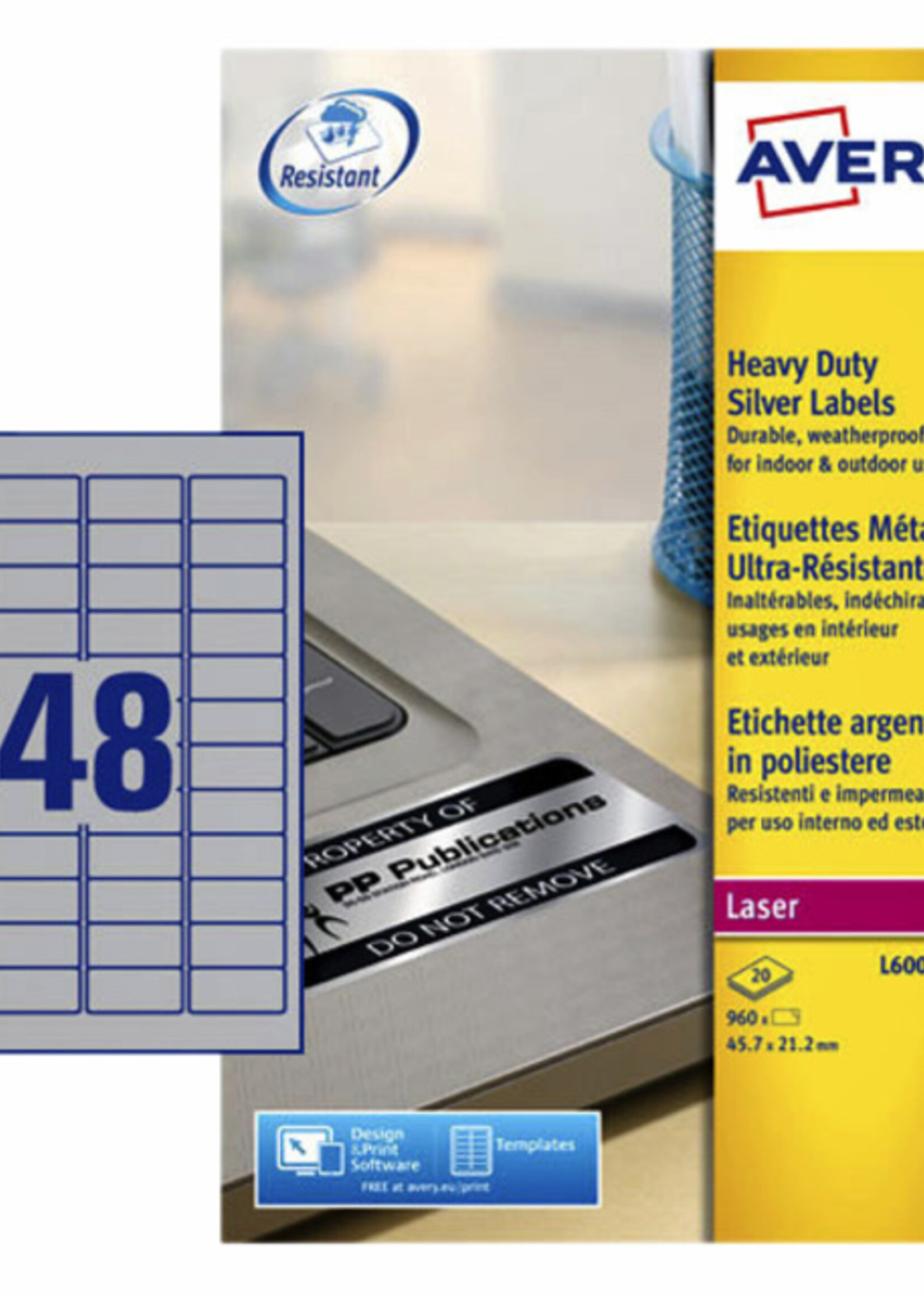 Avery Avery ETIKET L6009-20 45.7X21.2 960STKS