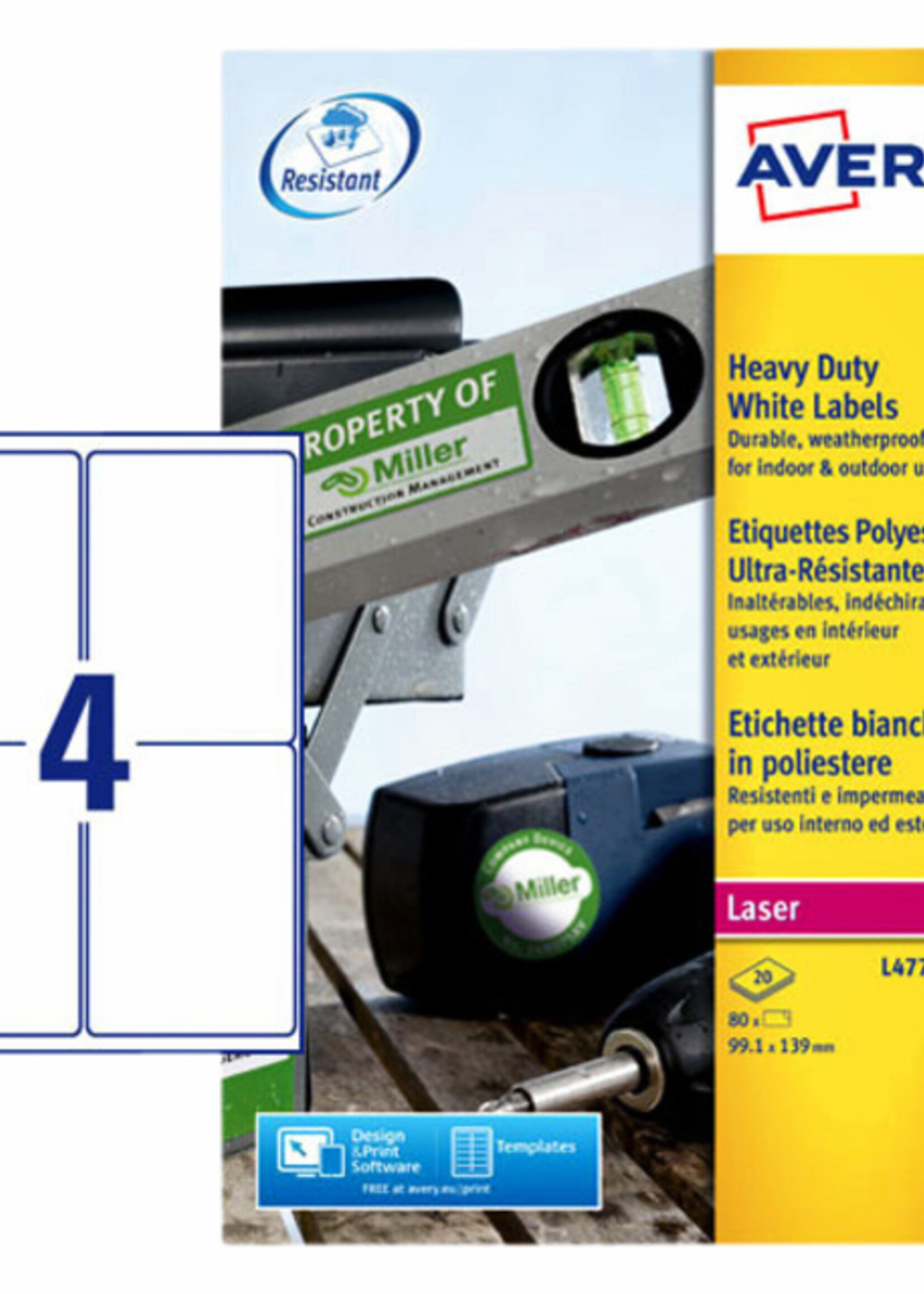 Avery Avery ETIKET L4774-20 99.1X139 80STKS