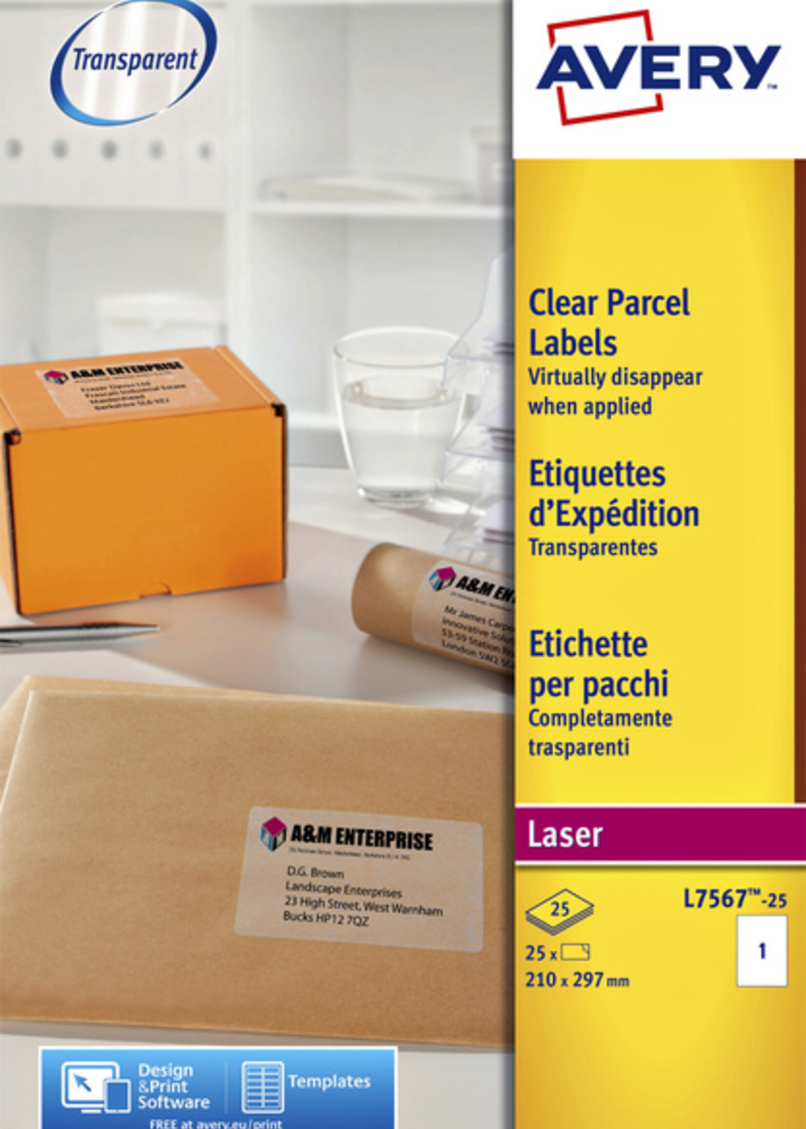 Avery Avery ETIKET L7567-25 210X297 25STKS