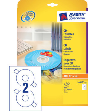 Avery Zweckform ETIKET CD L6015-25 50STKS