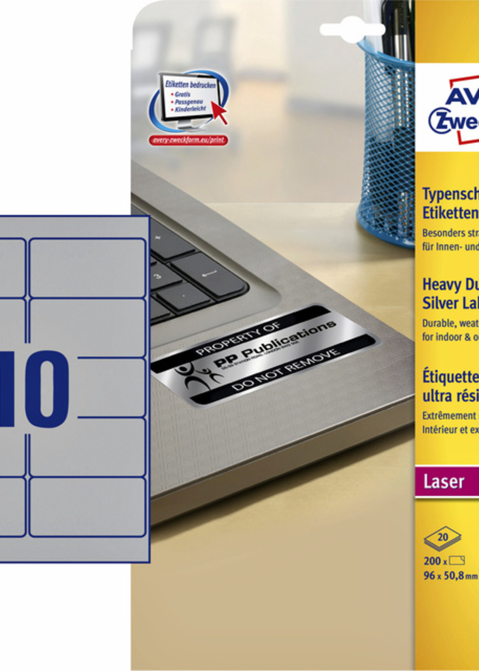 Avery Zweckform Avery Zweckform ETIKET L6012-20 96X50.8 200STKS
