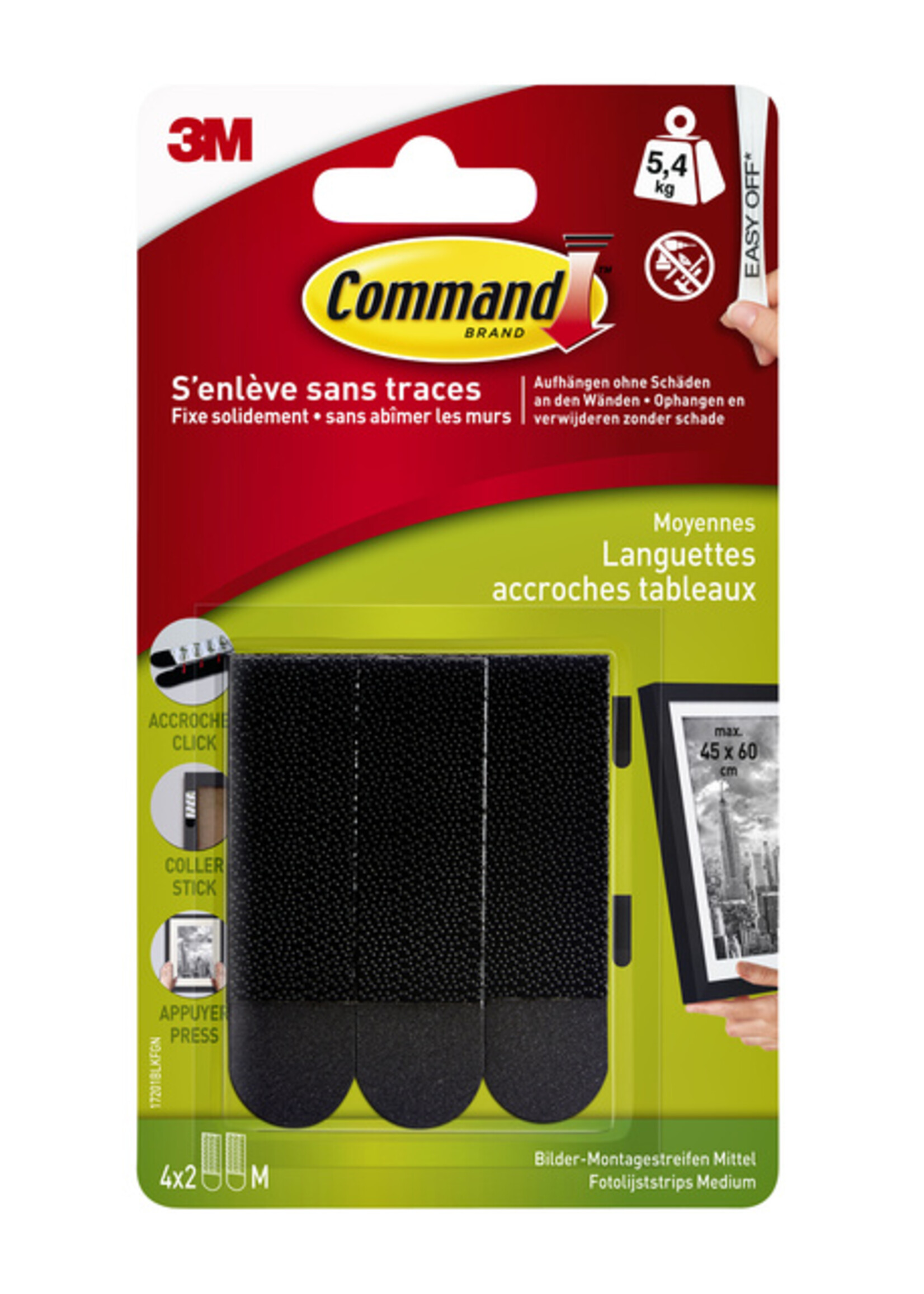 Command Command KLIKSTRIP DONKER 5.4KG 17201BLK 4STKS
