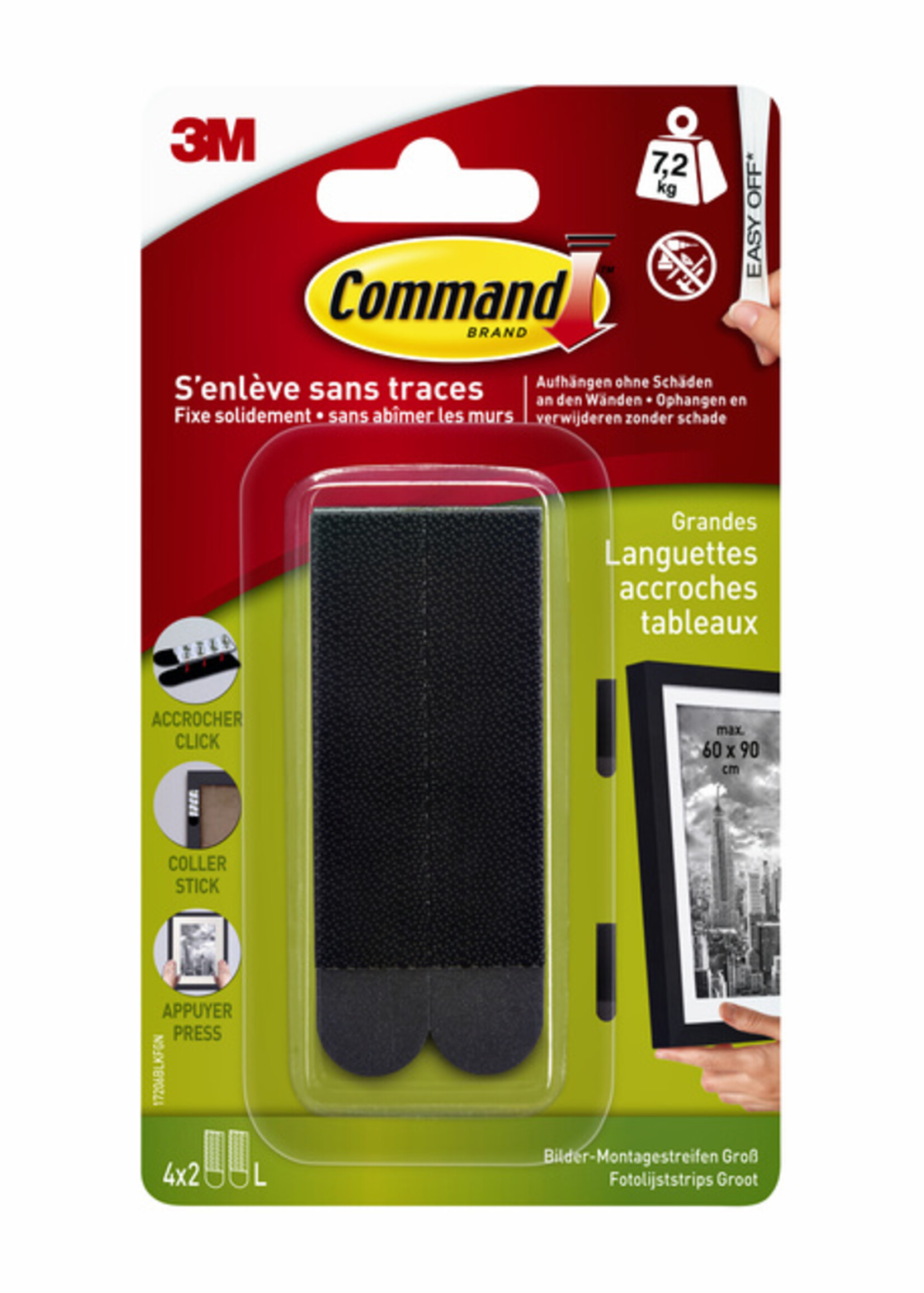 Command Command KLIKSTRIP DONKER 7.2KG 17206BLK 4STKS