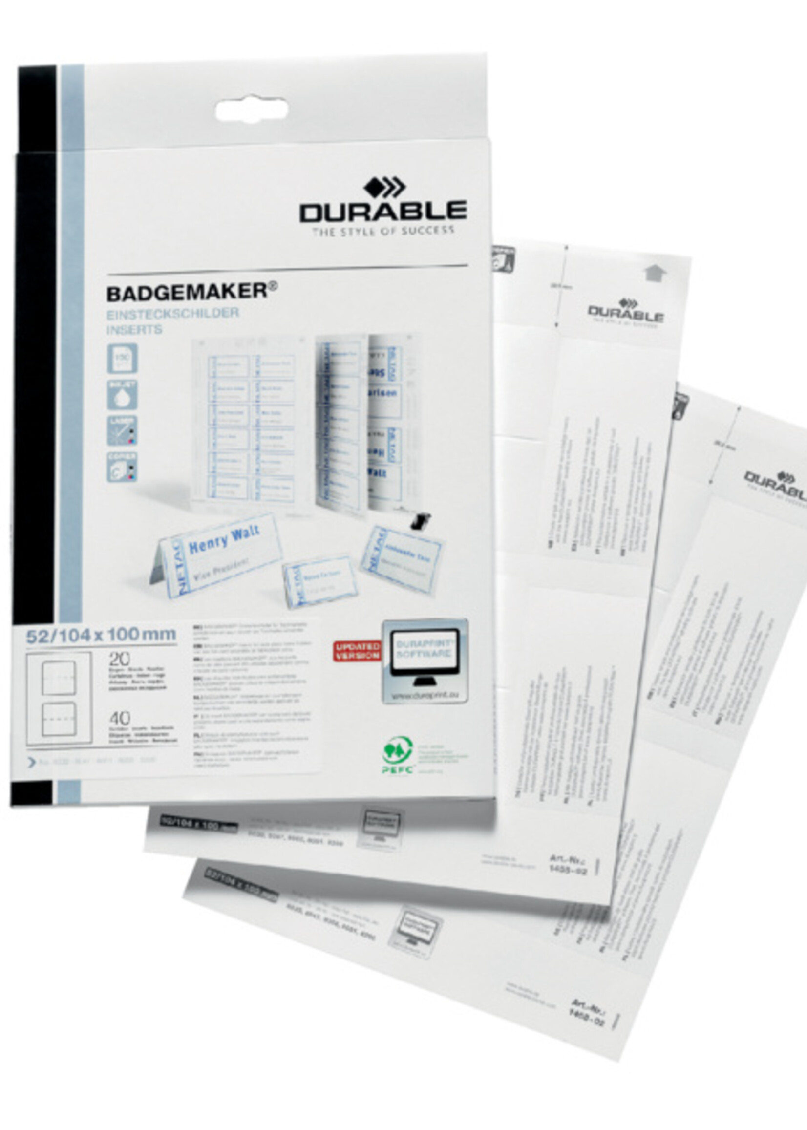 Durable Durable BADGEKAART 1420 A4 20STKS