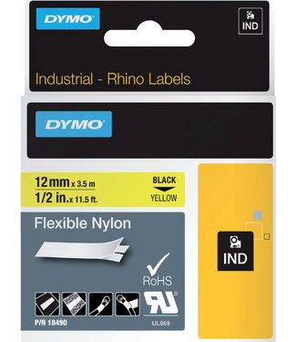 Dymo LTAPE 18490 12MM ZW/GL