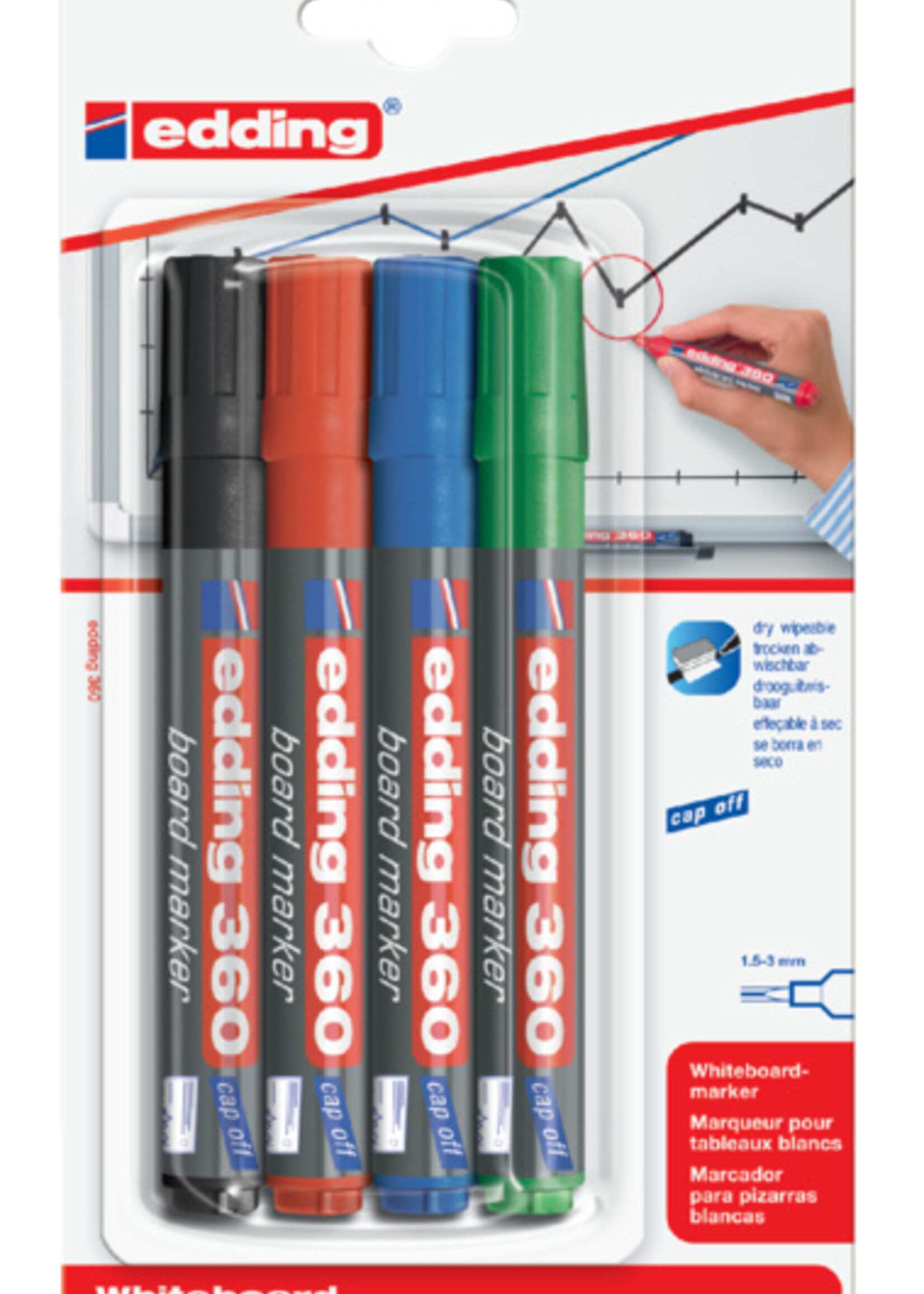 edding edding VILTSTIFT 360 ROND ASS 4STKS