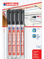 edding VILTSTIFT 400 ROND ZW 4STKS