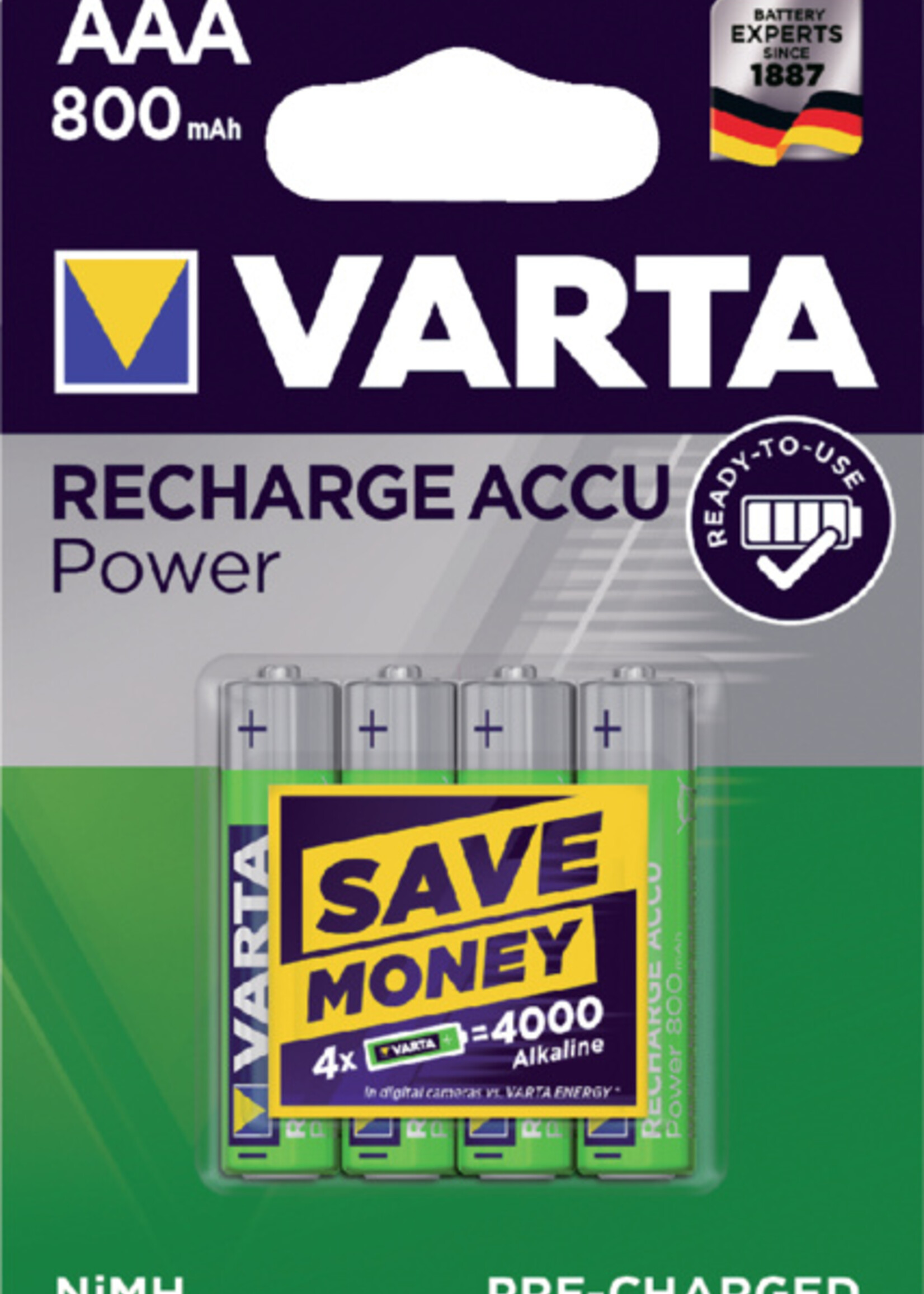 Varta Varta BATTERIJ OPLB AAA 800MAH 4STKS