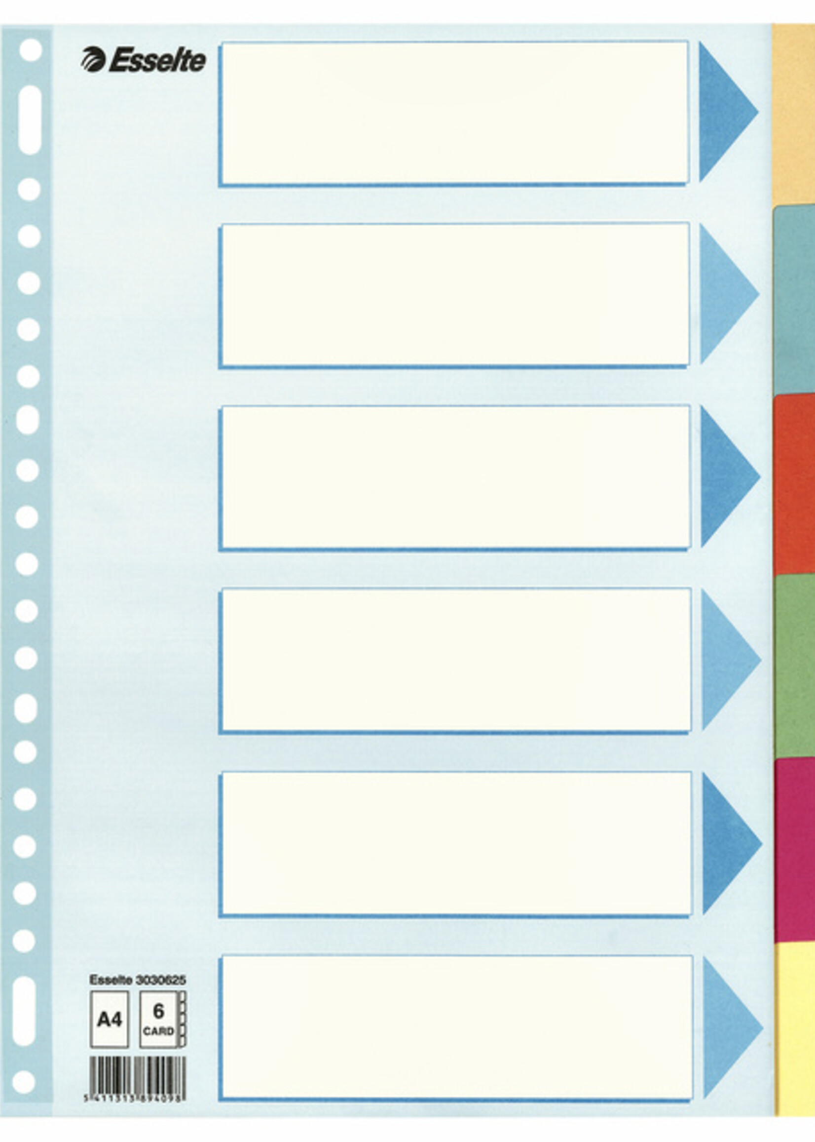 Esselte Esselte TABBLAD A4 23R KARTON 6DLG