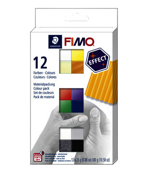 Fimo Staedtler KLEI EFFECT COLOUR ASS 12STKS