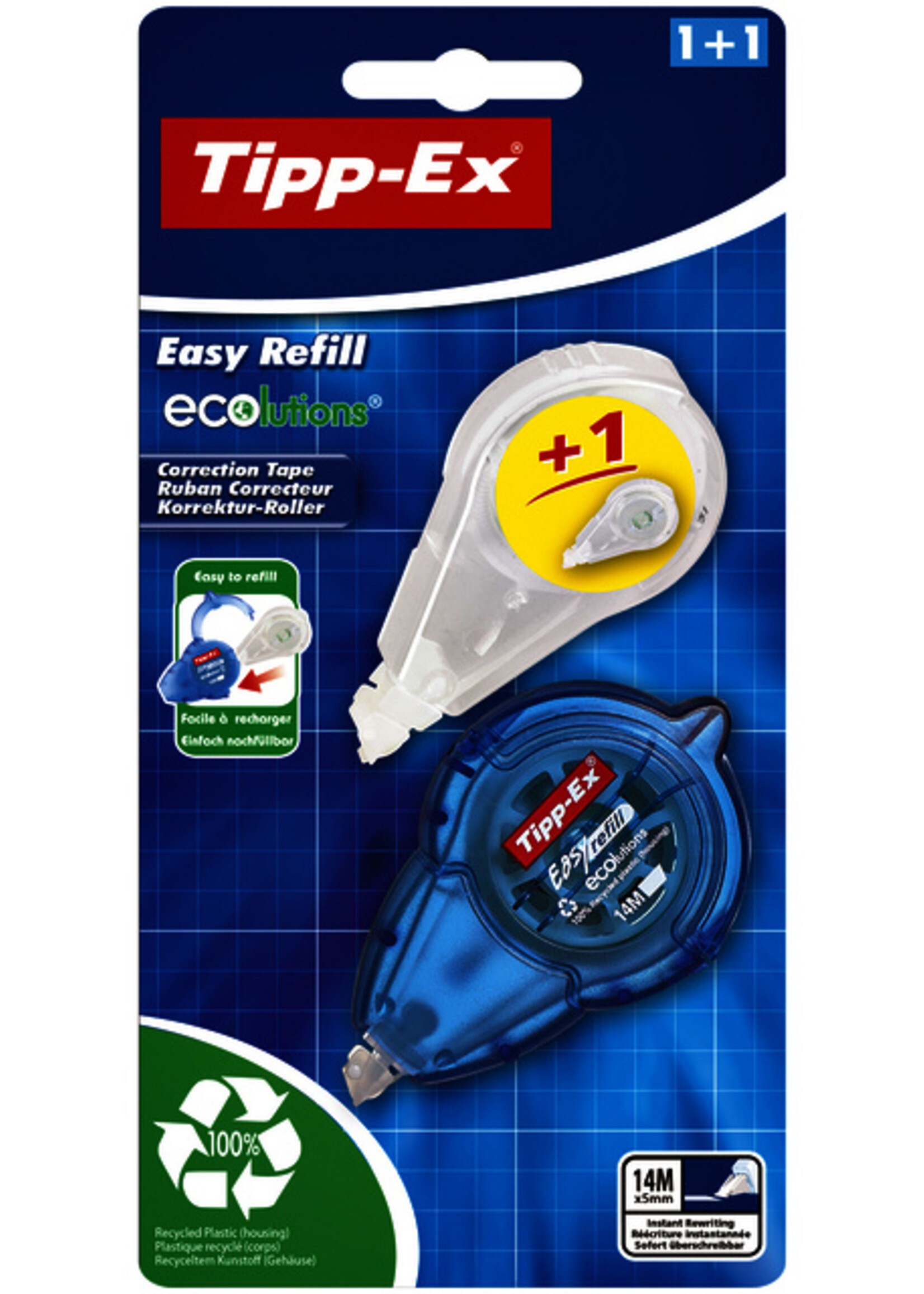 Tipp-ex Tipp-ex CORRECTIEROL EASY 5MM 1+1