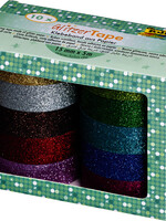 Folia Paper TAPE GLITTER ASS 10STKS