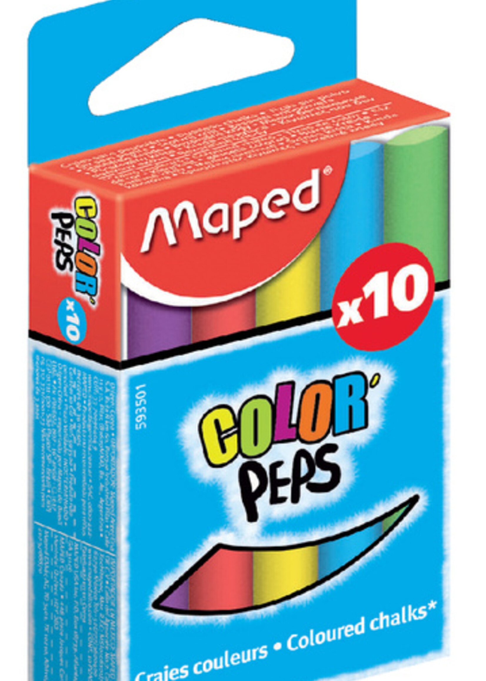 Maped Maped SCHOOLBORDKRIJT COLOR'PEPS ASS 10STKS