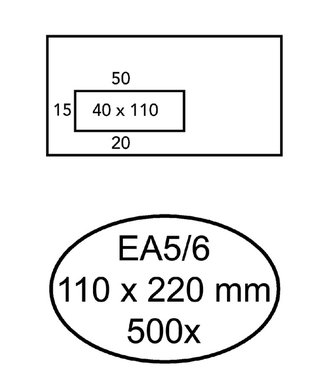 Hermes ENVELOP VENSTER EA5/6 VL WT 500STKS