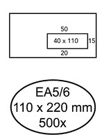 Hermes ENVELOP VENSTER EA5/6 VR WT 500STKS