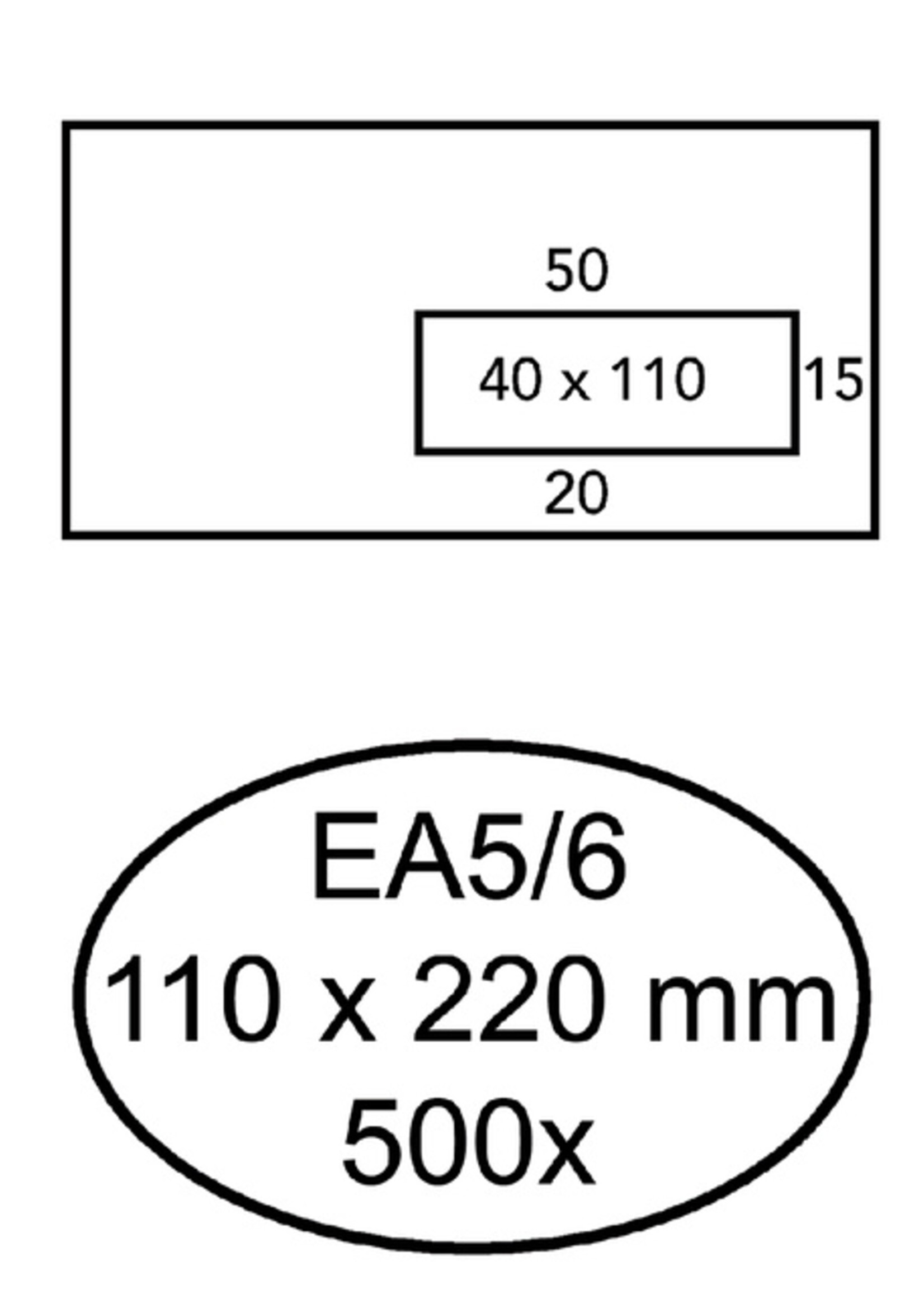 Hermes Hermes ENVELOP VENSTER EA5/6 VR WT 500STKS