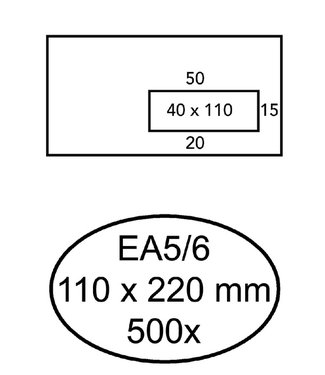 Hermes ENVELOP VENSTER EA5/6 VR WT 500STKS