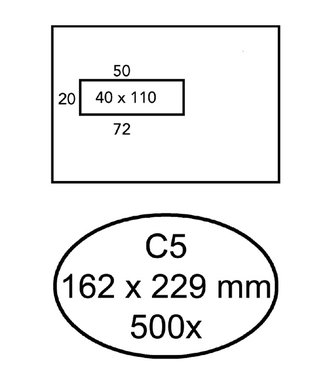 Hermes ENVELOP VENSTER C5 VL ZK WT 500STKS