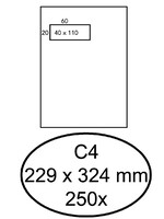 Hermes ENVELOP AKTE C4 VL WT 250STKS