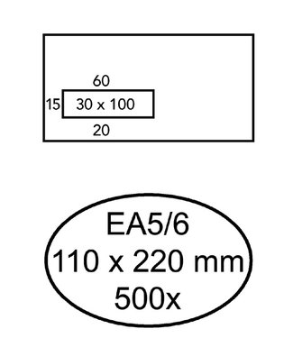 Hermes ENVELOP VENSTER EA5/6 VL WT 500STKS
