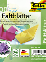 Folia Paper VOUWBLAADJES 10X10CM ASS 100VEL