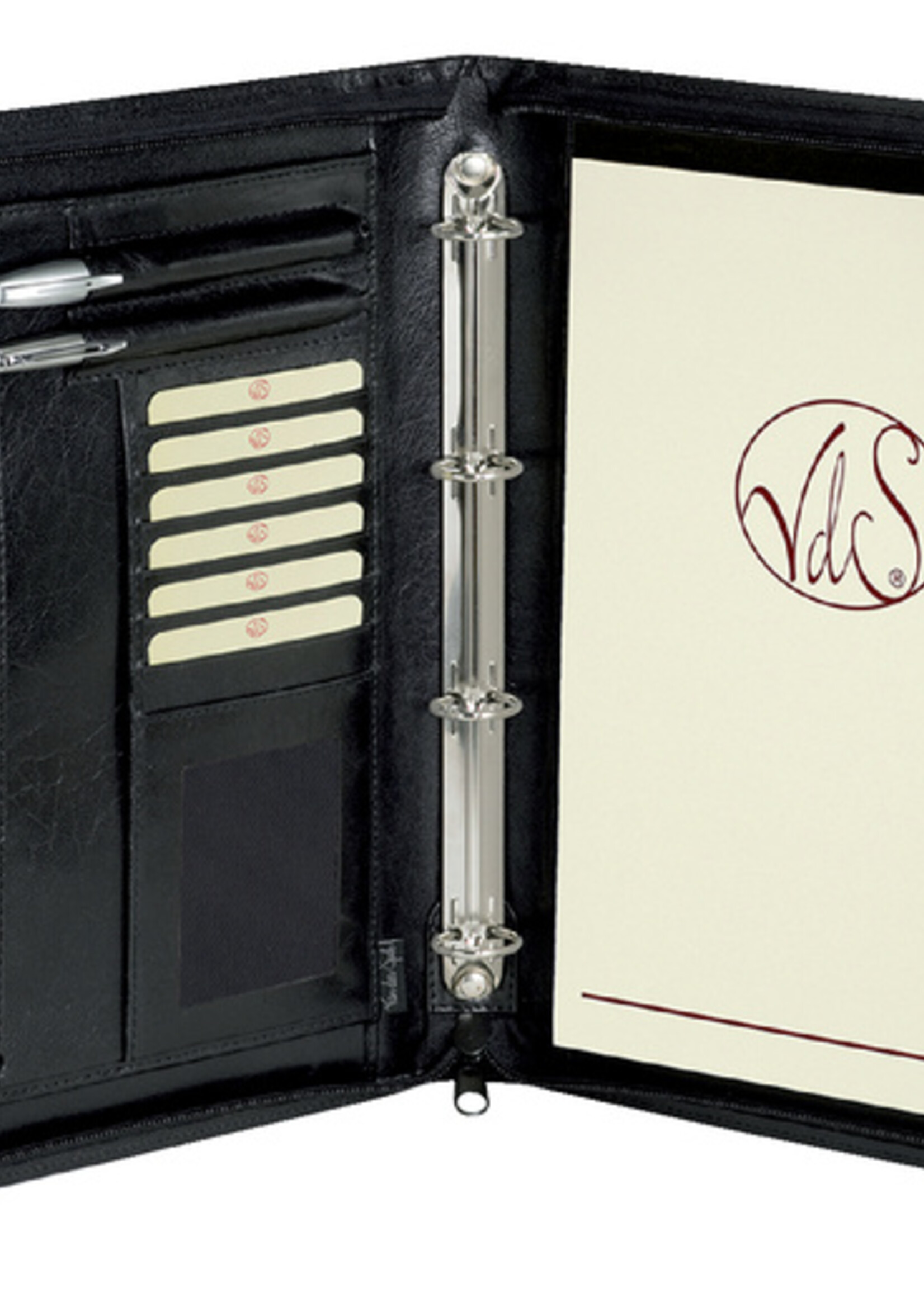 Van der Spek Van der Spek SCHRIJFMAP A4 4R 25MM LEER ZW