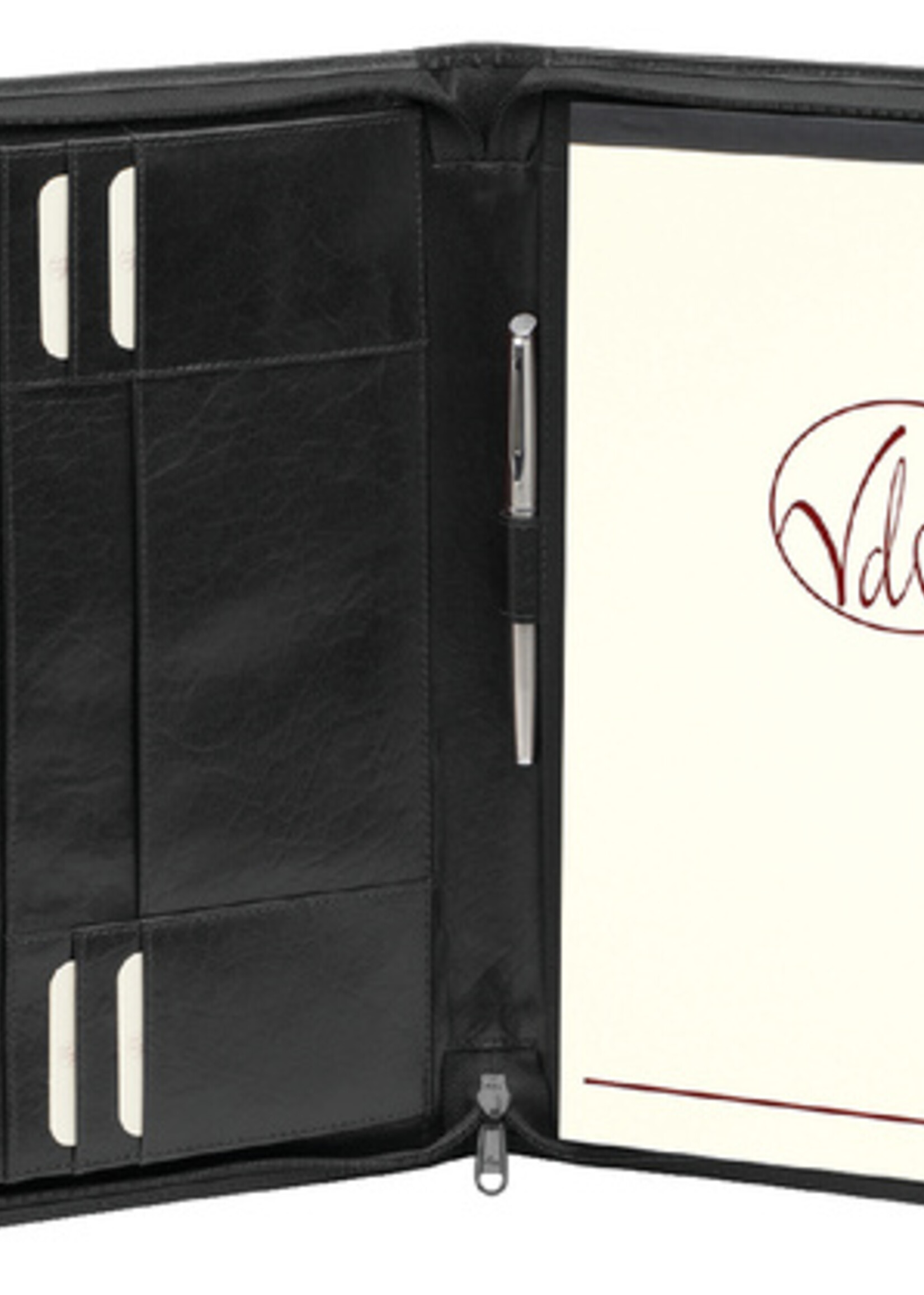 Van der Spek Van der Spek SCHRIJFMAP A4 RITS LEER ZW