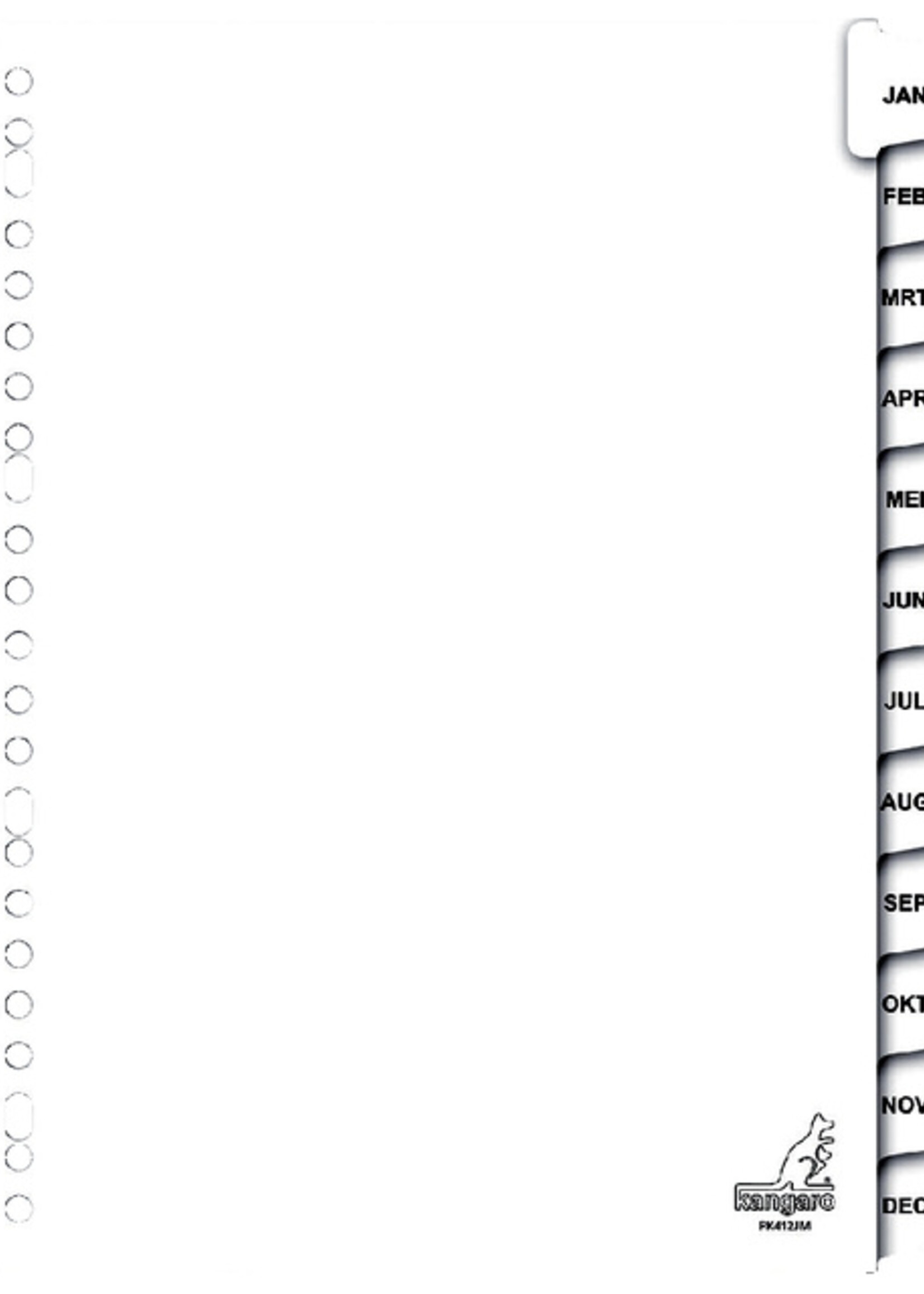 Kangaro Kangaro TABBLAD PK412JM A4 JAN-DEC