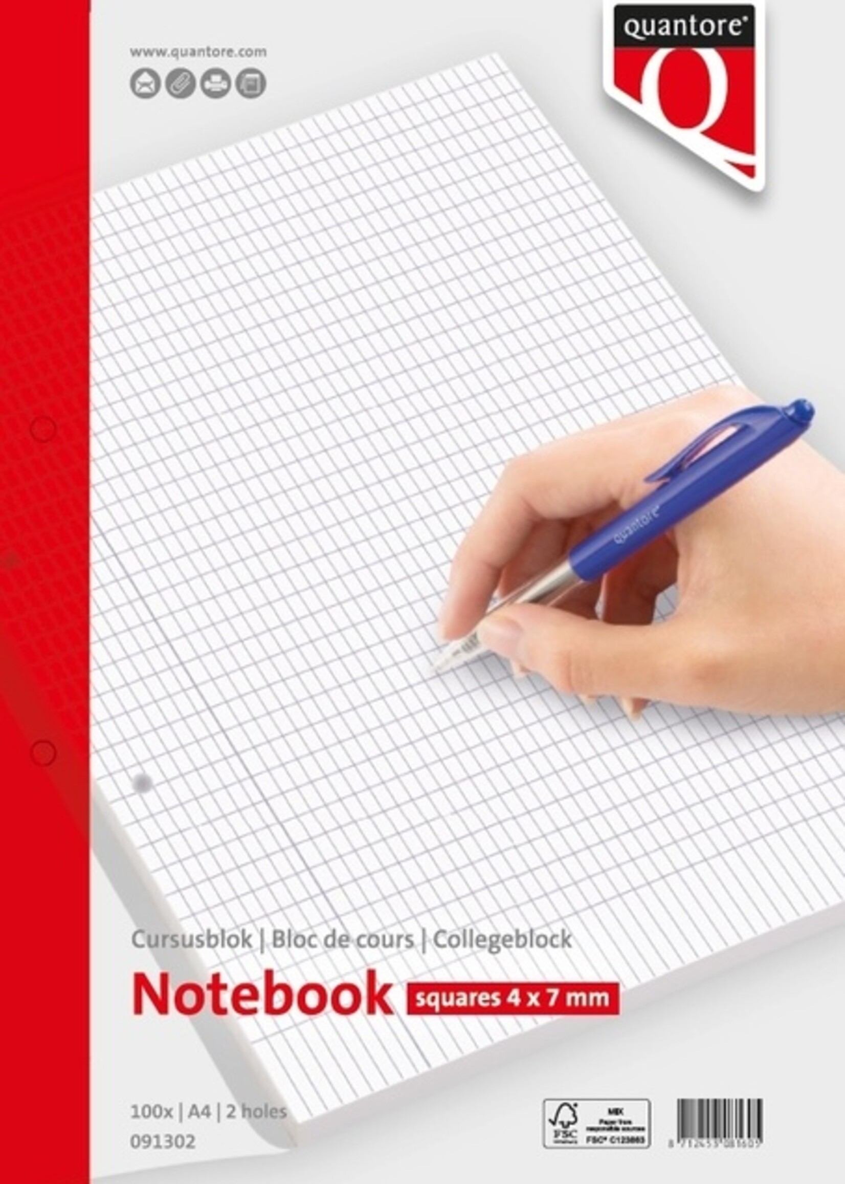 Quantore Quantore CURSUSBLOK A4 4X8MM