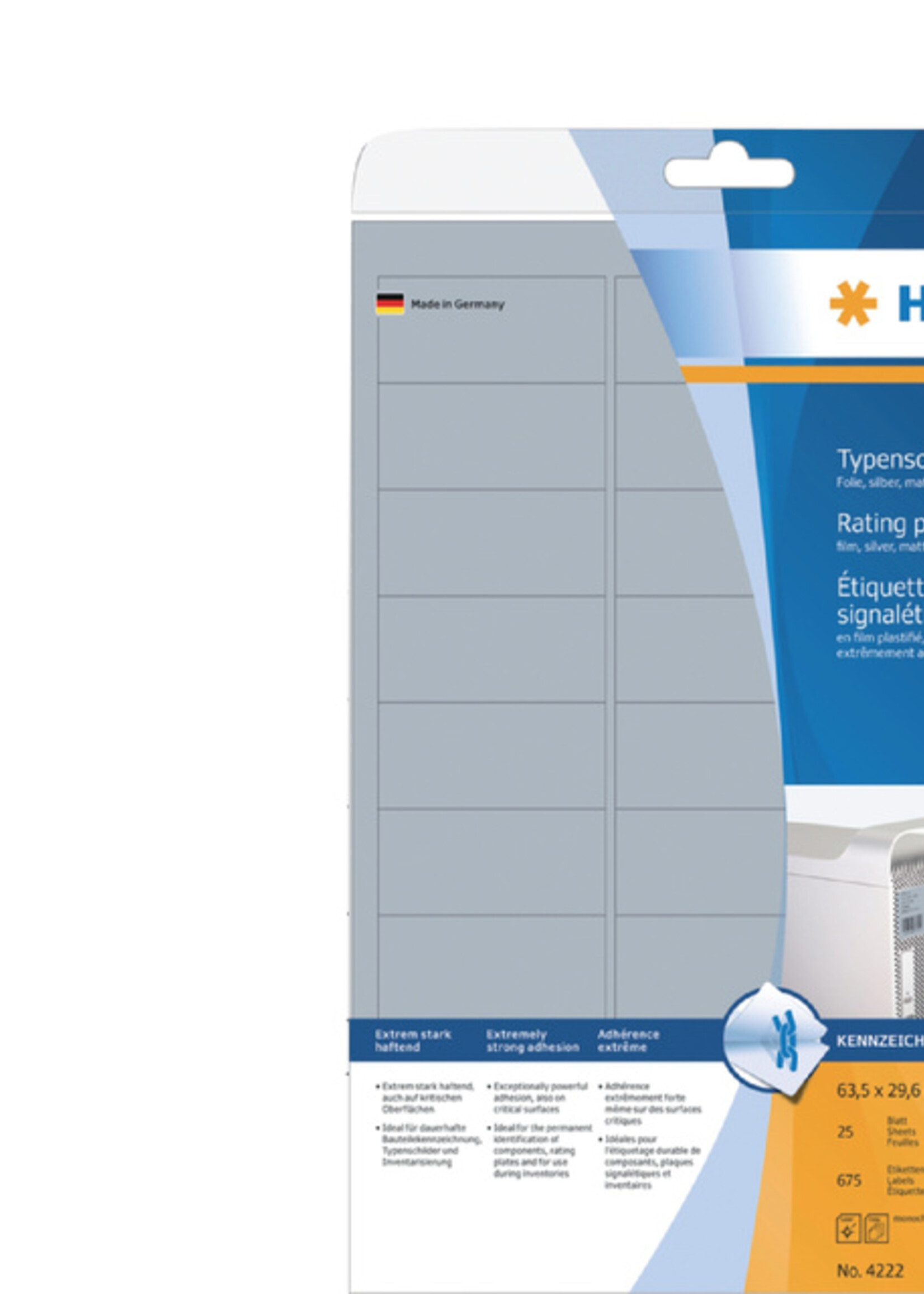 Herma Herma ETIKET 4222 63.5X29.6MM WEERB ZLV 675STKS