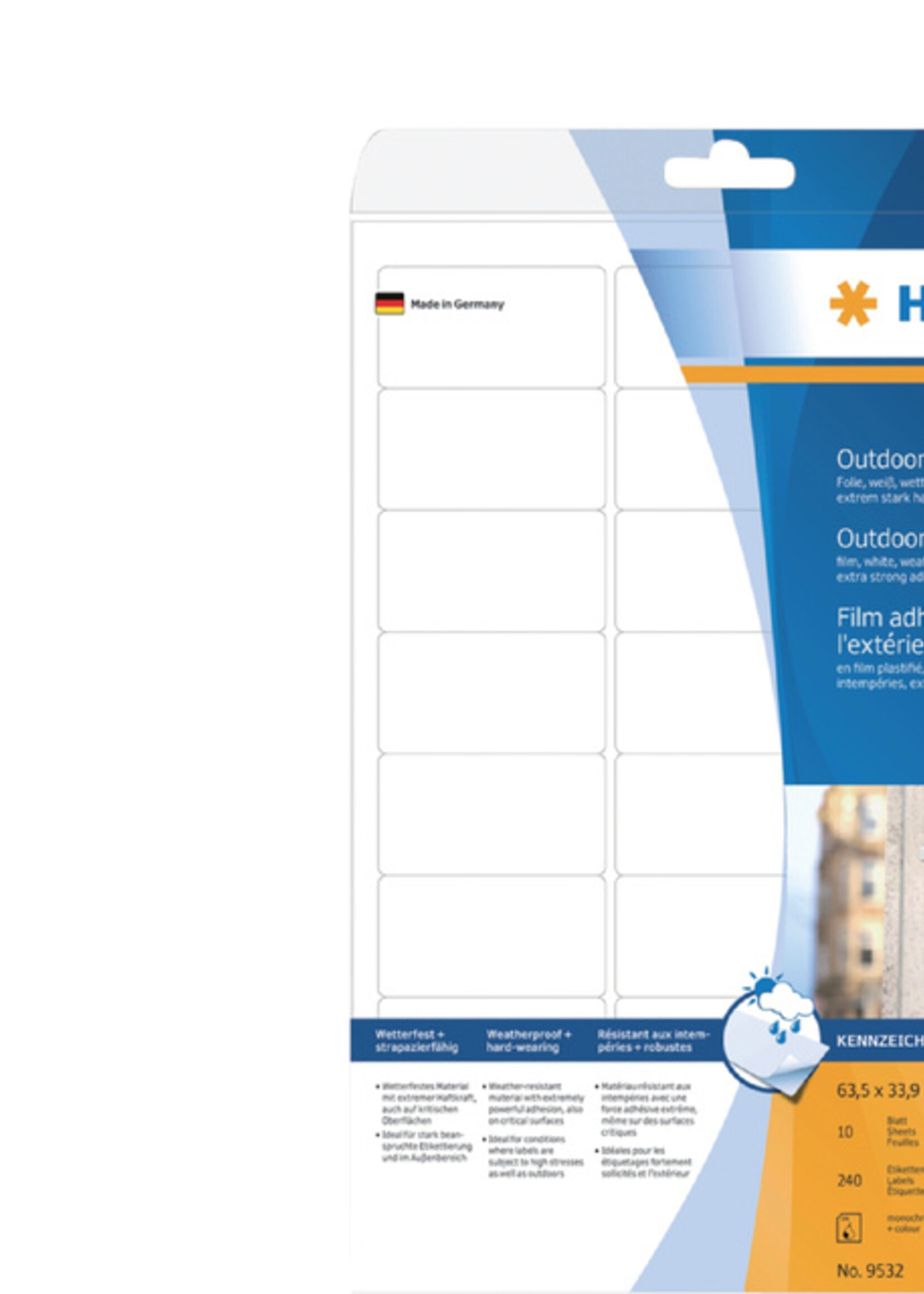 Herma Herma ETIKET 9532 63.5X33.9MM WEERB WT 240STKS