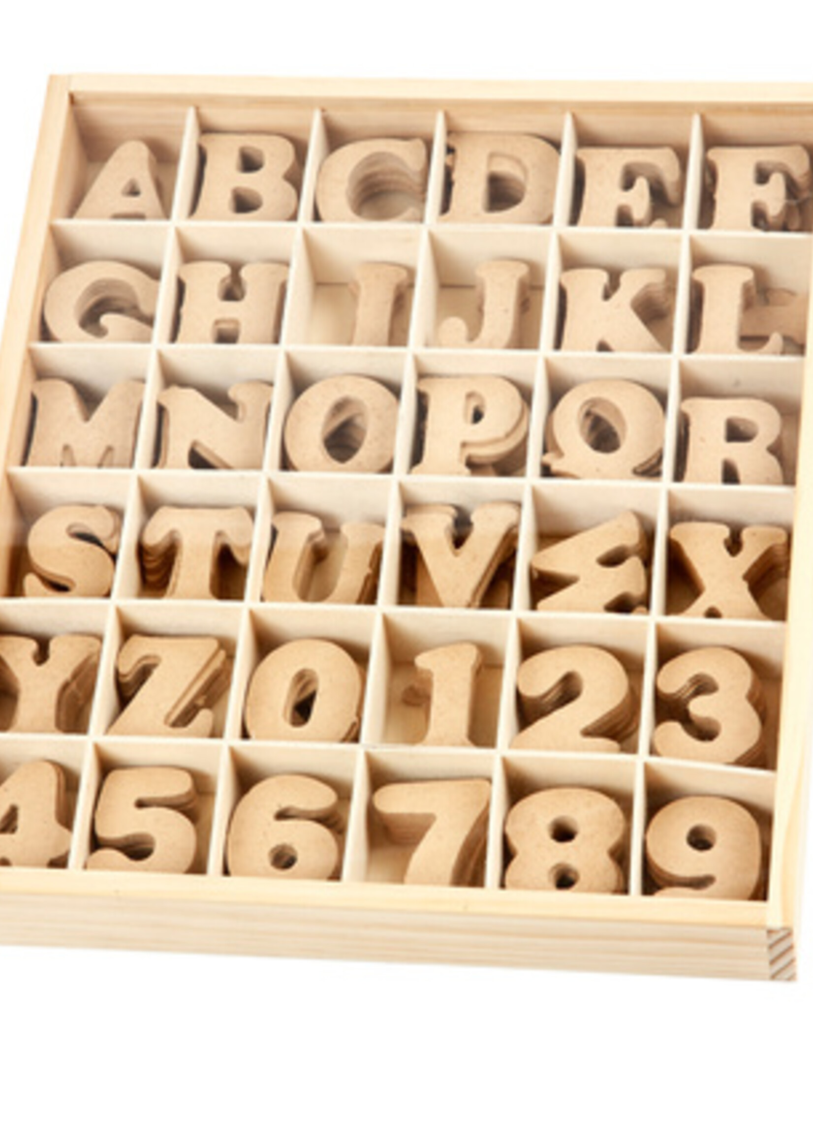 Creotime Creotime LETTERS EN CIJFERS HOUT 4CM 288STKS