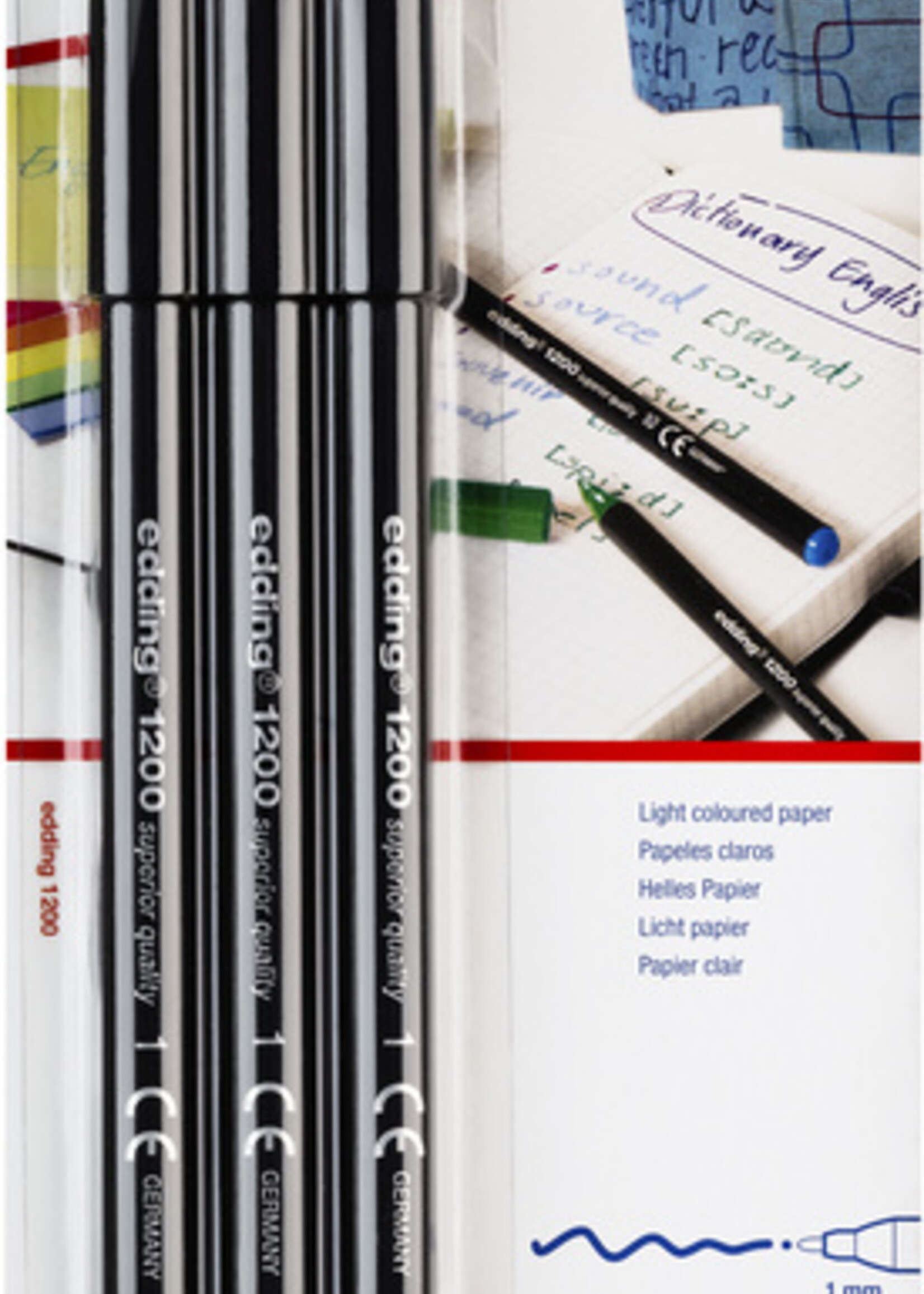 edding edding FINELINER 1200 1.0MM ZW 3STKS