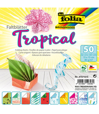 Folia Paper VOUWBLAADJES DZ TROPICAL 50VEL