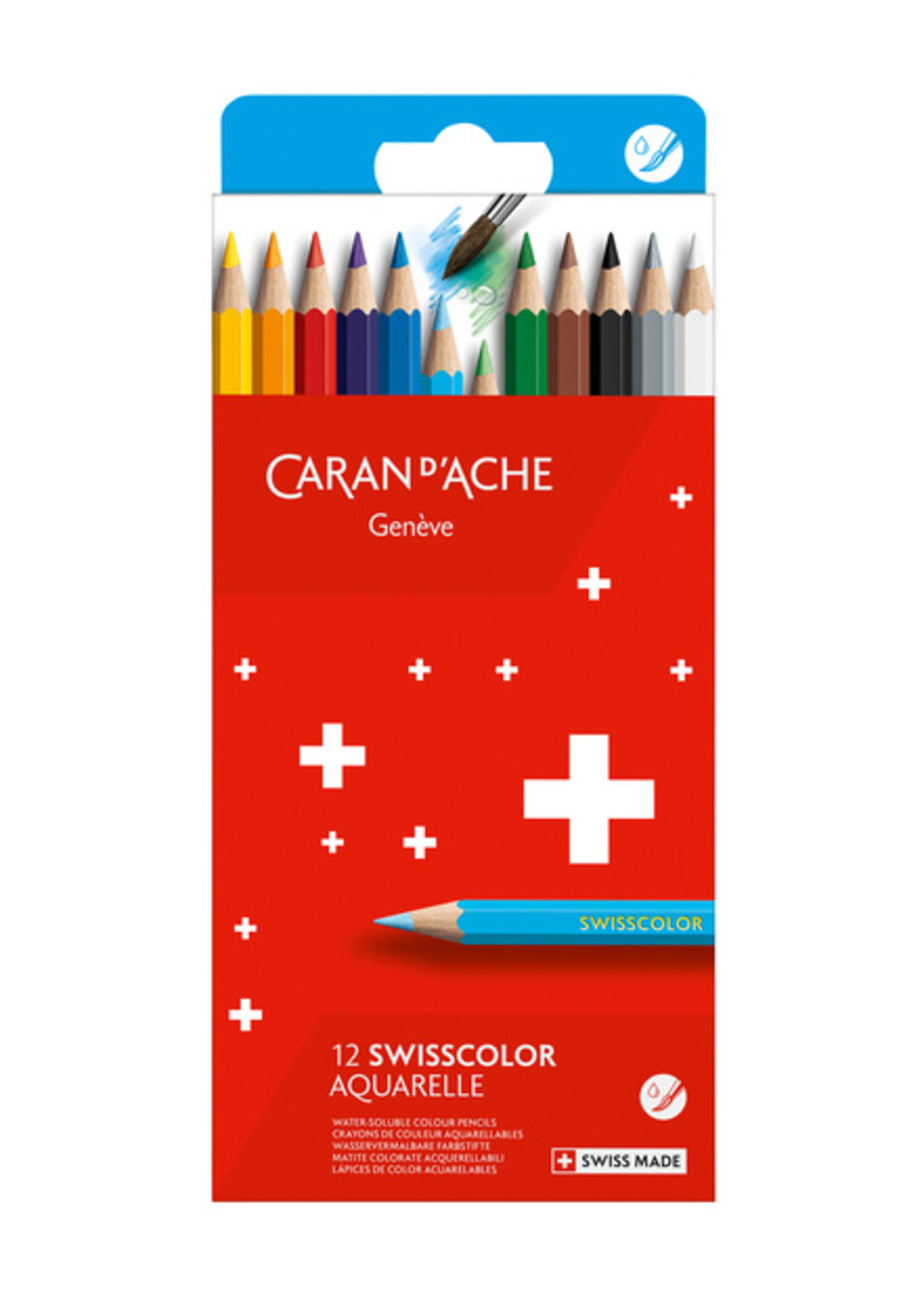 Caran d'ache Caran d'ache KLEURPOTLOOD AQUAREL 12STKS