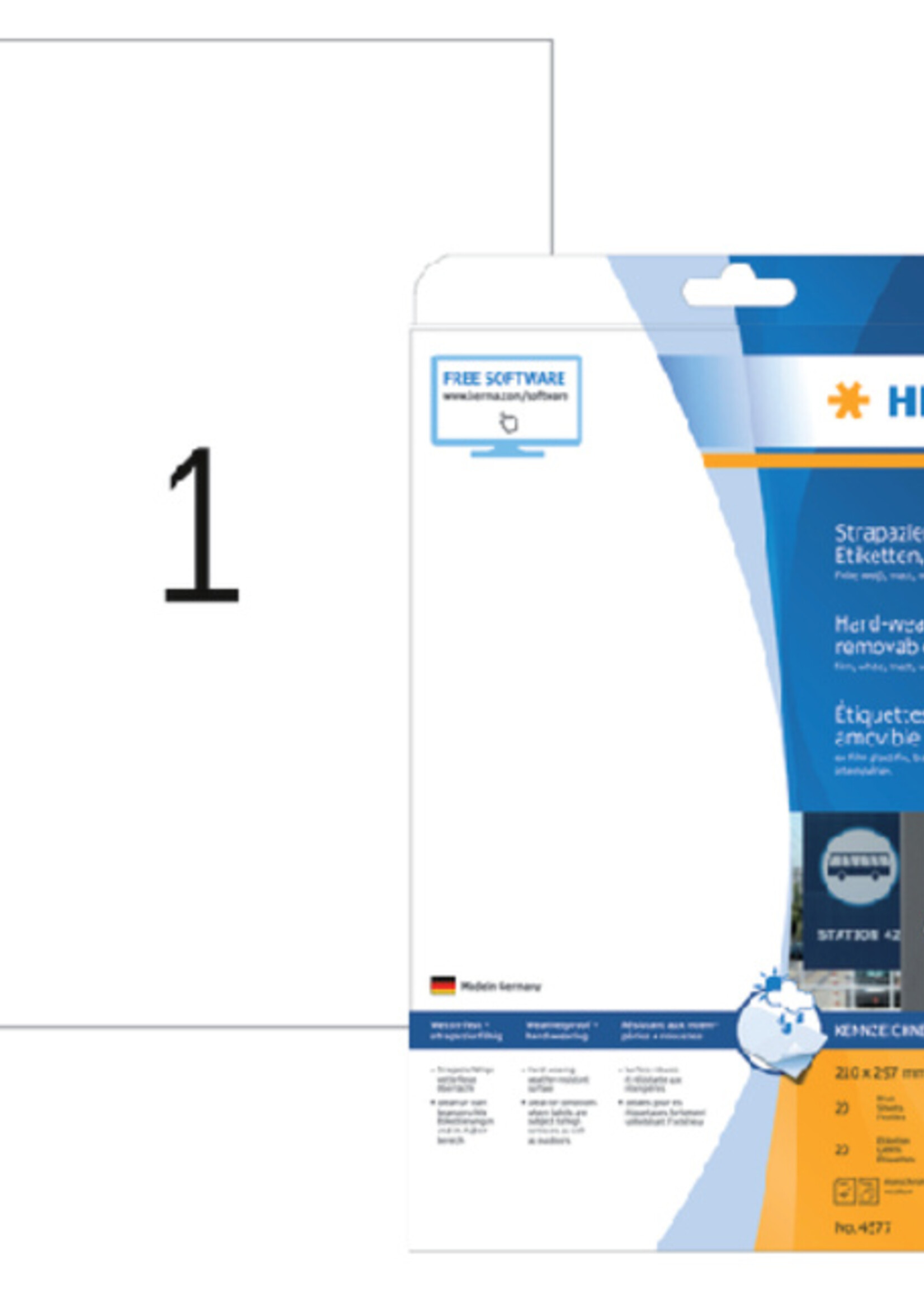 Herma Herma ETIKET 4577 210X297MM WT FOLIE 20STKS